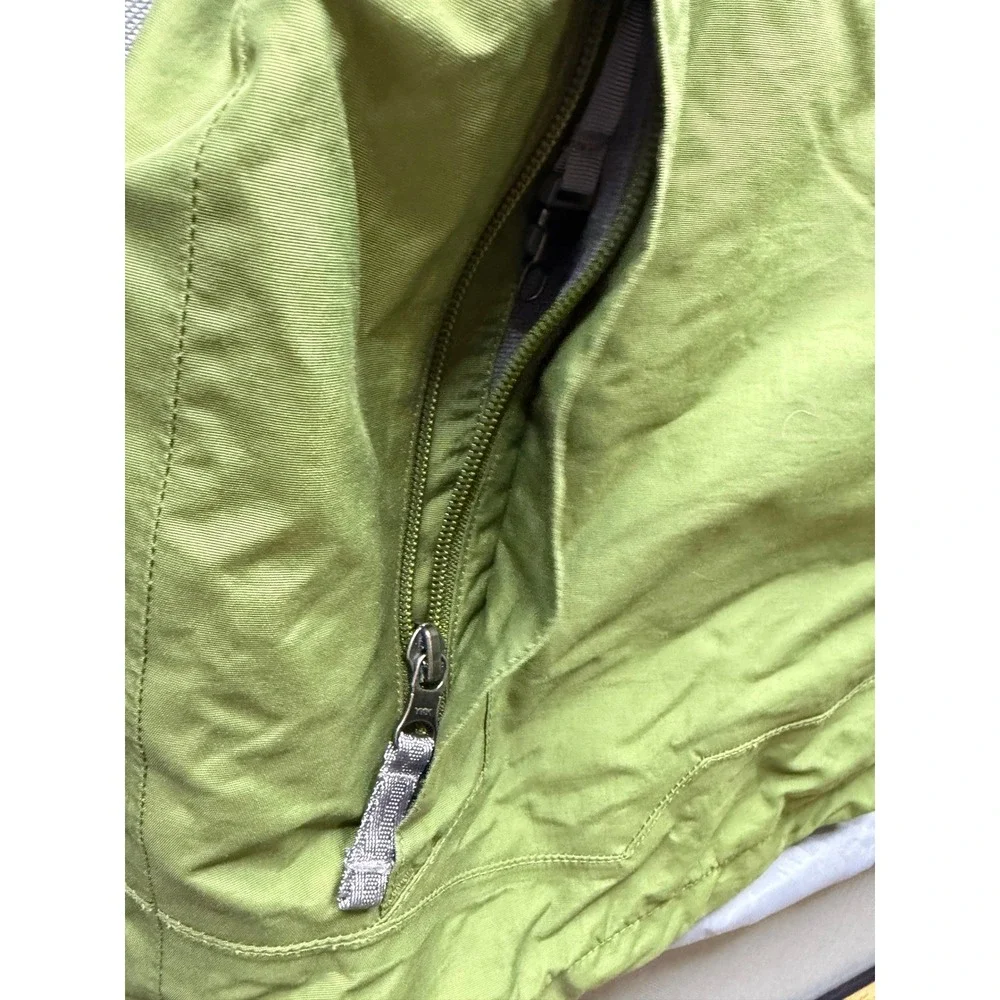 The North Face HyVent Jacket Mens Green Grey Colorblock Waterproof Shell Large